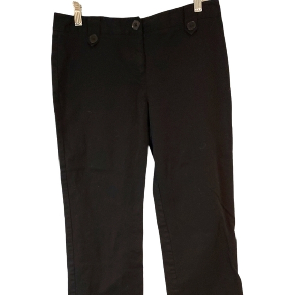 Loft Ann Taylor Cropped Capri cuffed black pants business casual sz 6P - Picture 3 of 8